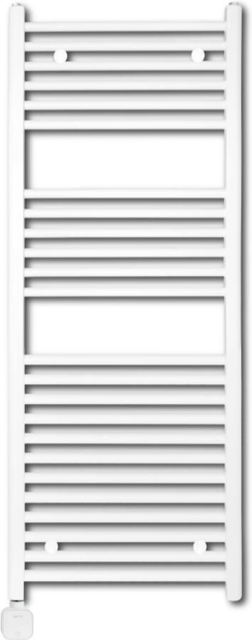 Sanicare Elektrische Wifi Radiator Lumara Carini 120x50 cm Mat Wit Met Thermostaat Wit Linksonder