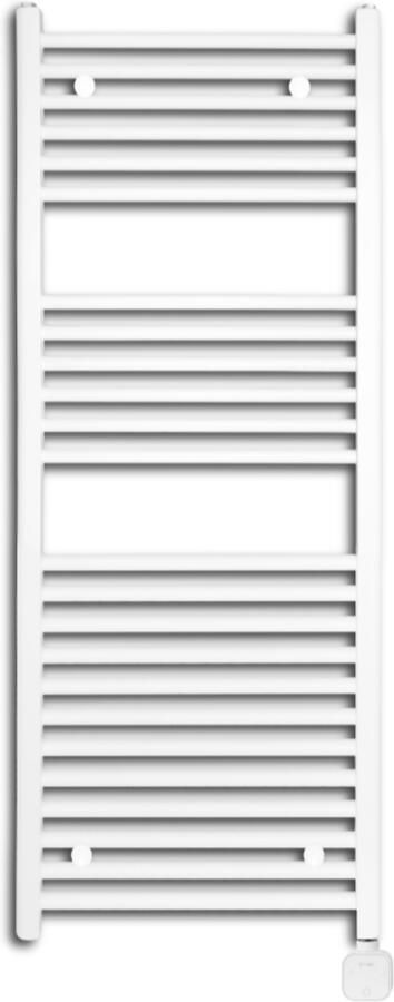 Sanicare Elektrische Wifi Radiator Lumara Carini 120x50 cm Mat Wit Met Thermostaat Wit Rechtsonder