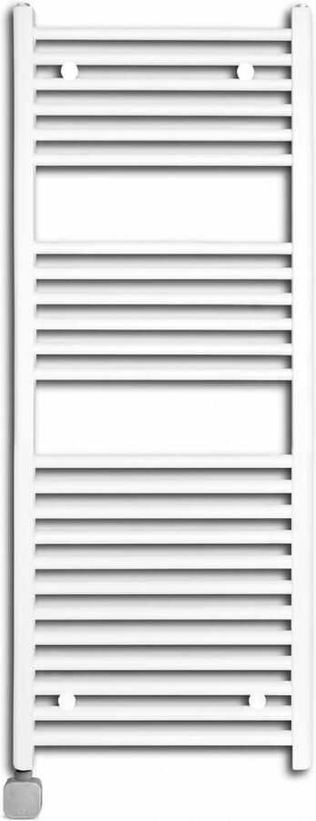 Sanicare Elektrische Wifi Radiator Lumara Carini 120x50 cm Mat Wit Met Thermostaat Zilver Linksonder