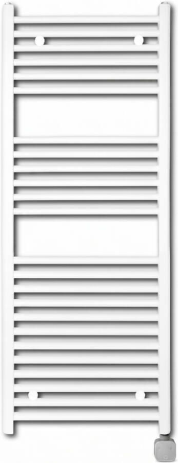 Sanicare Elektrische Wifi Radiator Lumara Carini 120x50 cm Mat Wit Met Thermostaat Zilver Rechtsonder