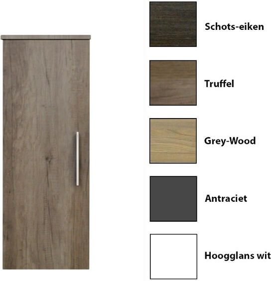 Sanicare Kolomkast Q4 Q15 1 Soft-Closing Deur 90x33 5x32 cm Antraciet