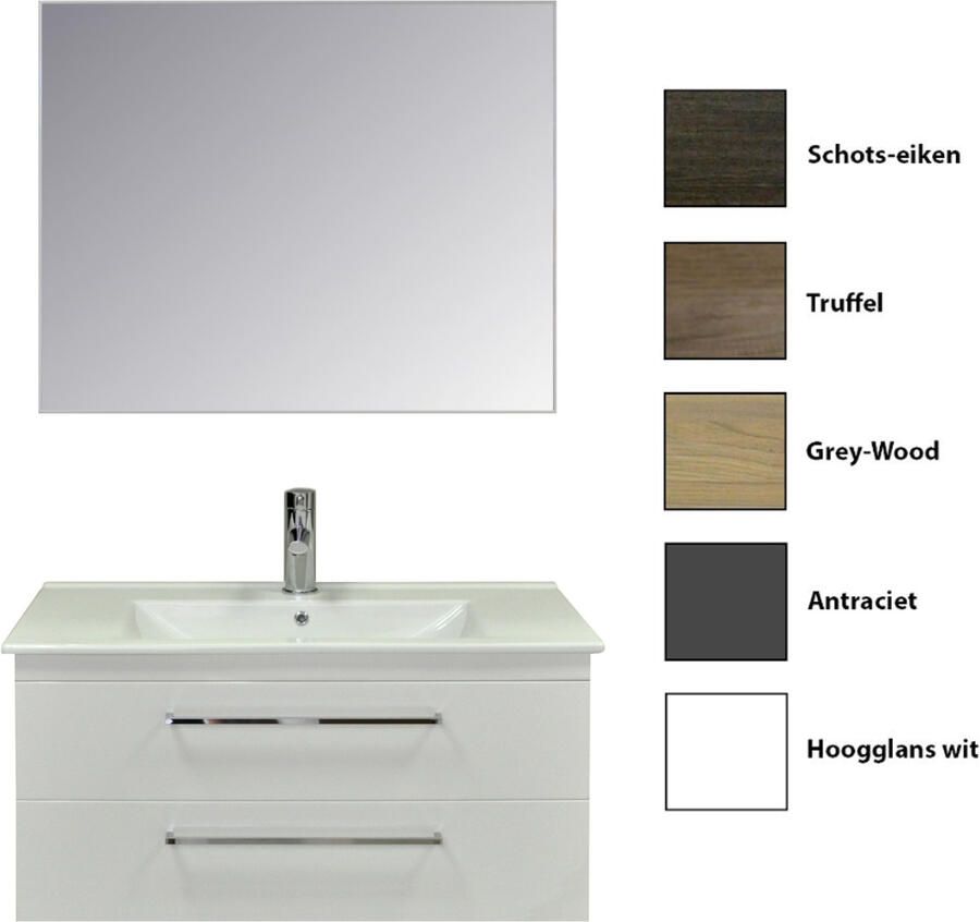 Sanicare Onderkast Q6 Twee Soft-Closing Laden Chromen Greep 100x45 cm Truffel