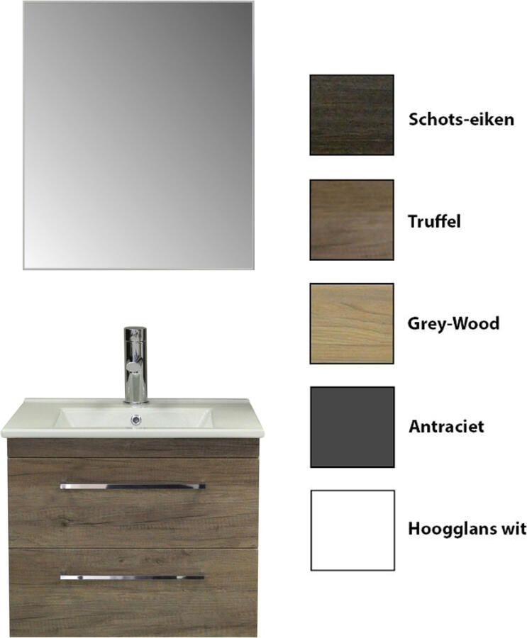 Sanicare Onderkast Q6 Twee Soft-Closing Laden Chromen Greep 60x45 cm Truffel