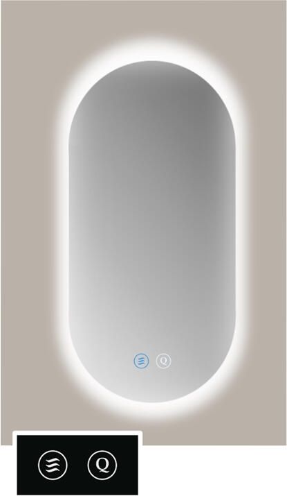 Sanicare Tutti ORTA ovale spiegel met verwarming verlichting rondom en touch bediening 100x40cm