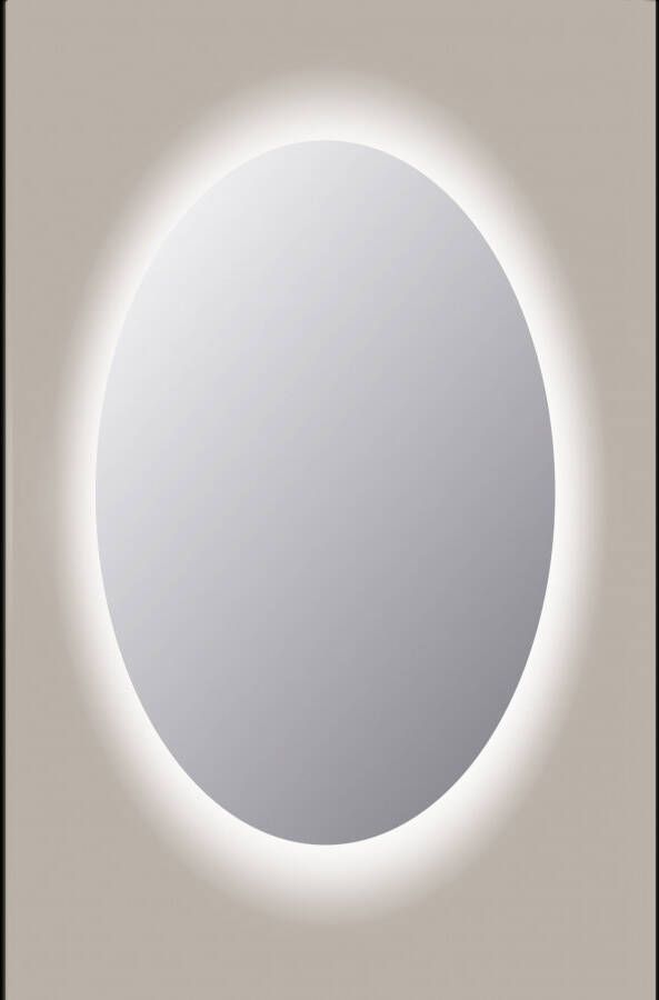 Sanicare Q-mirrors spiegel 80x60x3.5cm met verlichting Led warm white Ovaal glas SOAW.60080