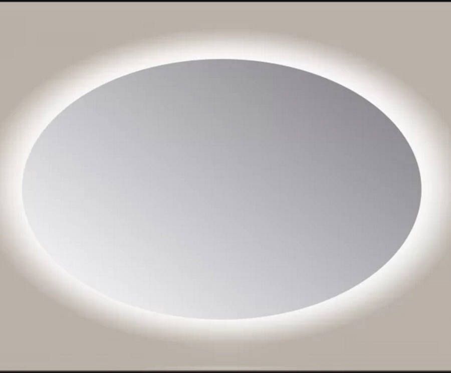 Sanicare Spiegel Q-Mirrors 100x70 cm Ovaal Met Rondom LED Warm White Verlichting en Afstandsbediening incl. ophangmateriaal