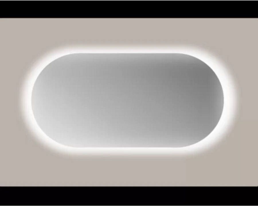 Sanicare Spiegel Q-Mirrors 120x70 cm Ovaal Met Rondom LED Warm White en Afstandsbediening incl. ophangmateriaal