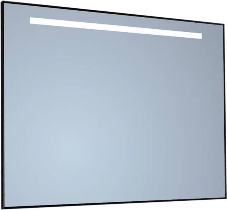 Sanicare Spiegel Q-Mirrors 120x70 cm Vierkant Met Aan De Bovenkant LED Warm White Omlijsting Aluminium incl. ophangmateriaal