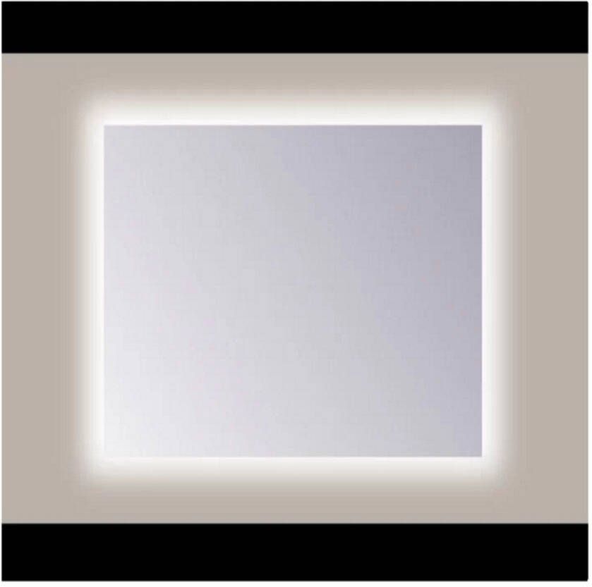 Sanicare Spiegel Q-Mirrors 85x60 cm PP-Geslepen Vierkant Met Rondom LED Cold White incl. ophangmateriaal Zonder Schakelaar