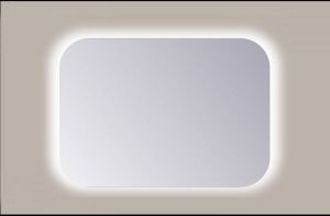 Sanicare Spiegel Rechthoek Q-Mirrors Afgeronde Hoeken 60x120 cm PP Geslepen LED Cold White Zonder Sensor