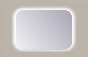 Sanicare Spiegel Rechthoek Q-Mirrors Afgeronde Hoeken 60x120 cm PP Geslepen LED Warm White Zonder Sensor