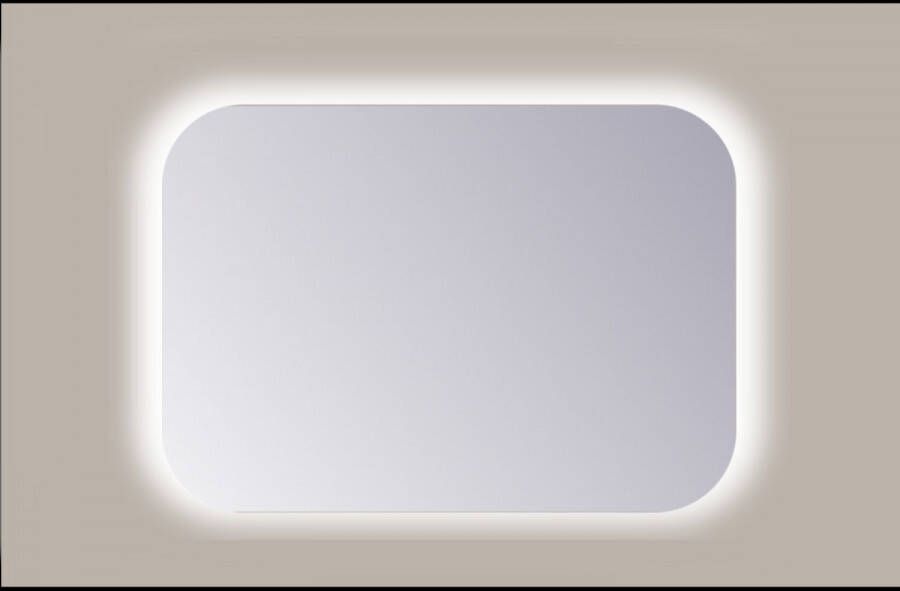 Sanicare Q-mirrors spiegel 80x60x3.5cm met verlichting Led warm white rechthoek inclusief sensor glas SAAWS.60080