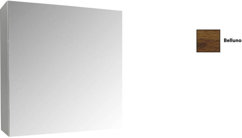 Sanicare Qlassics spiegelkast 60x60x15cm met verlichting Boven- & onderzijde LED belluno-eiken 29.47060Q