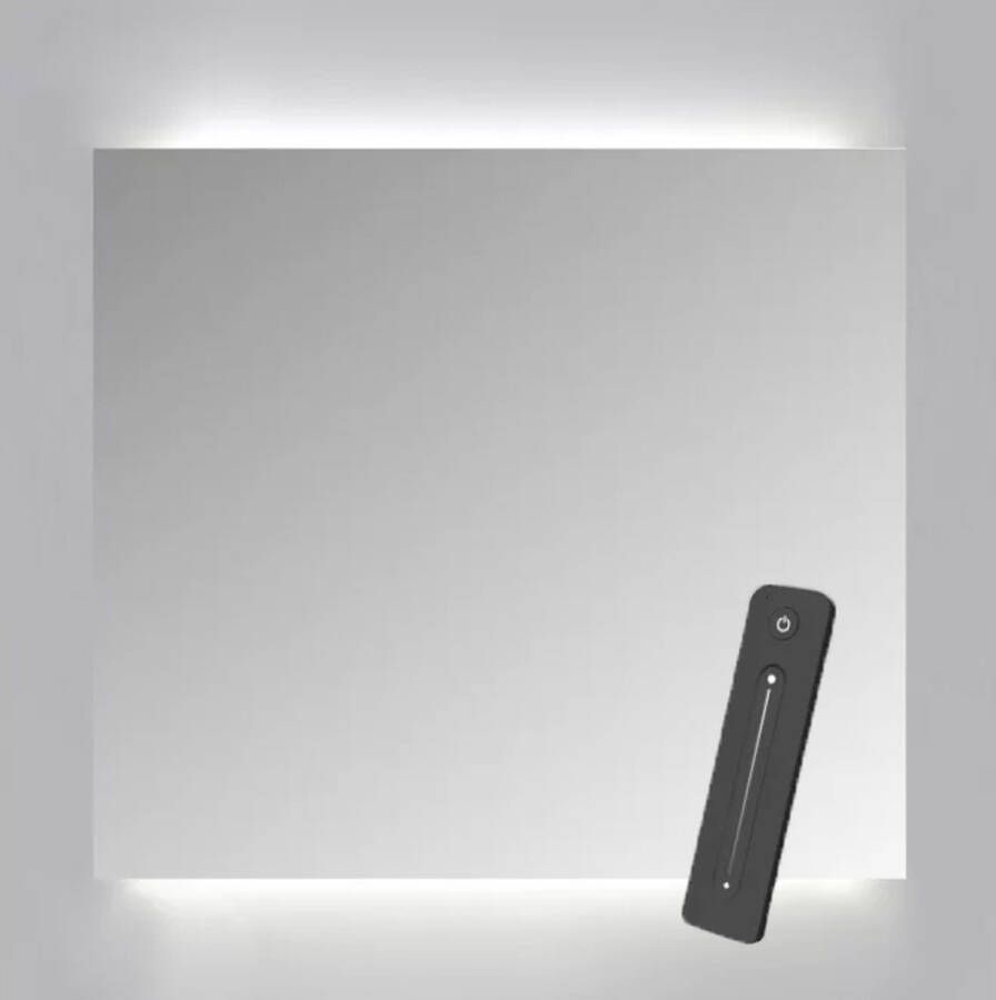 Sanicare Spiegelkast Qlassics Ambiance 60x60 cm Met Dubbelzijdige Spiegeldeur LED Verlichting En Afstandsbediening Truffel