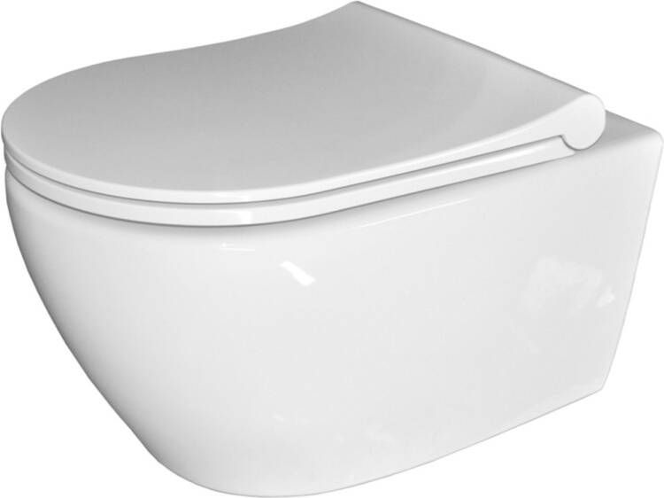 Sanicare Rondo wandbidet 51.5x36cm compact met bidetspoeler zonder zitting wit SK5510-BD