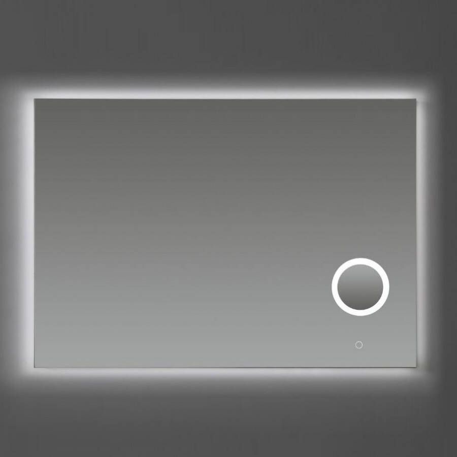 Sanilux Badkamerspiegel Met Spiegelverwarming Dimbare LED-Verlichting en Make-Up Spiegel 100x70x2 5 cm