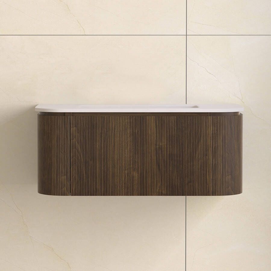 Sanilux Badmeubelset Eleganza 100 cm Zonder Kraangat Dark Walnut