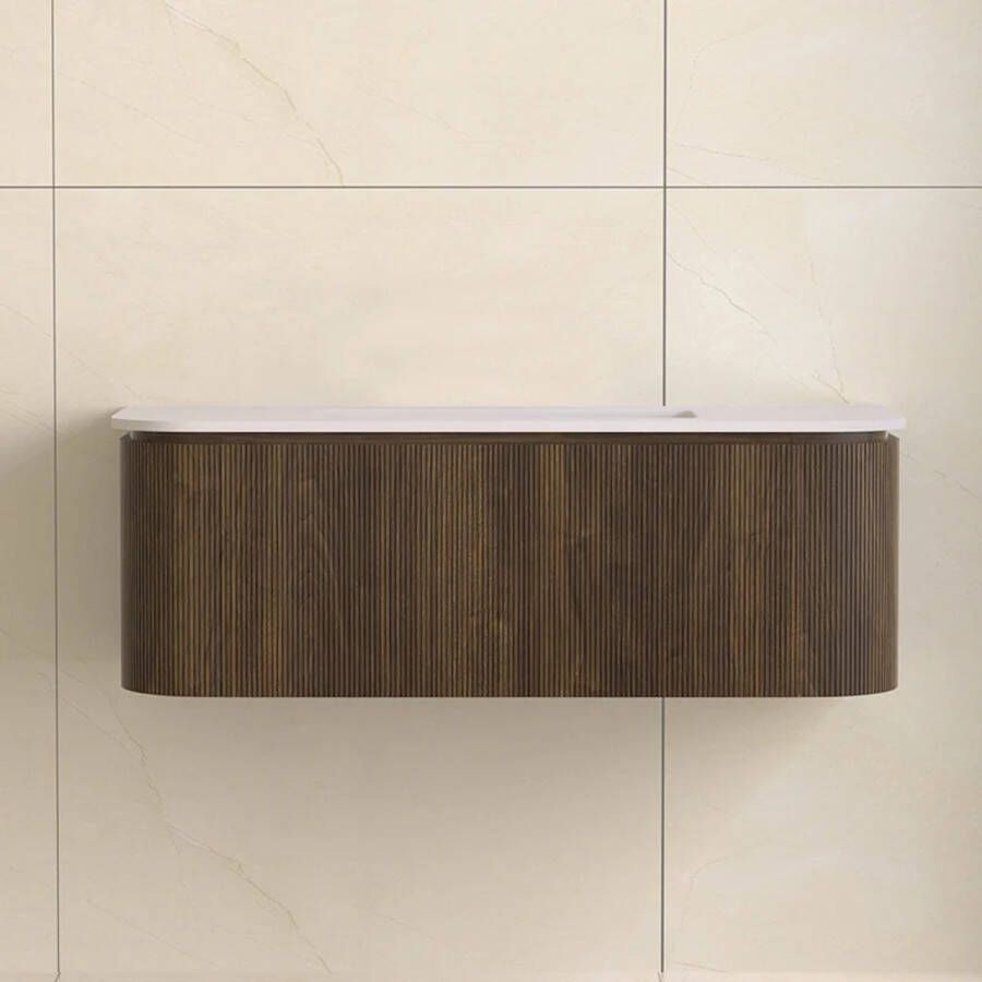 Sanilux Badmeubelset Eleganza 120 cm Zonder Kraangat Dark Walnut