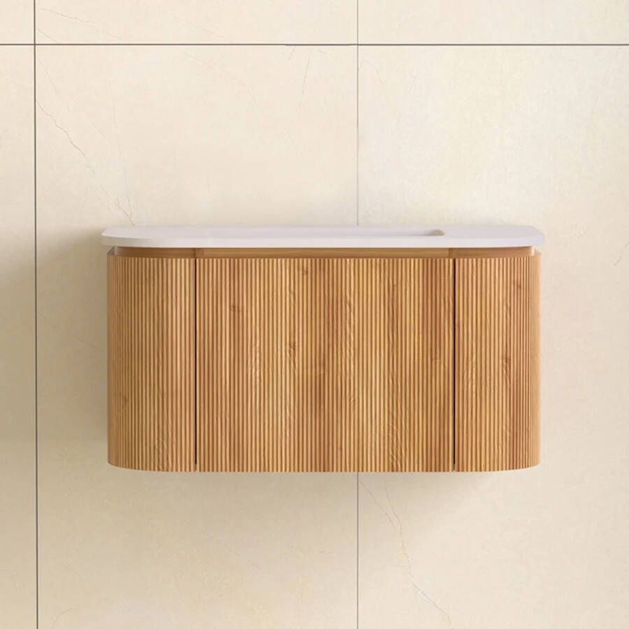Sanilux Badmeubelset Eleganza 80 cm Zonder Kraangat Acacia