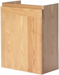 Sanilux Fonteinkast Wood Hangend Greeplijst Korpus Scharnier Rechts 52x40x22 cm Eiken