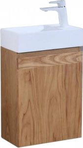 Sanilux Fonteinkast Wood Keramiek Softclose deur 41x23x70cm Rechts draaiend