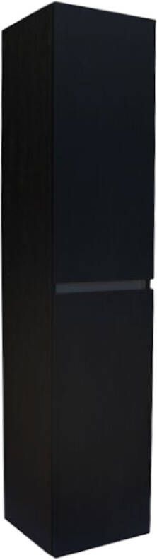 Sanilux Kolomkast Trendline Met Greeplijst Mat Zwart 160x35x35 Cm Black Oak