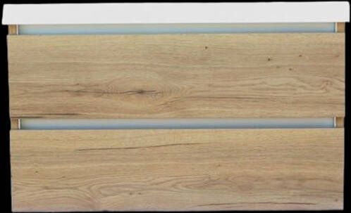 Sanilux Onderkast Trendline Met Greeplijst Aluminium 100x47x52 Cm Naturel Oak