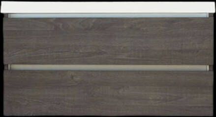 Sanilux Onderkast Trendline Met Greeplijst Aluminium 120x47x52 cm Silver Oak