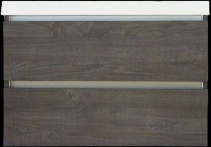 Sanilux Onderkast Trendline Met Greeplijst Aluminium 80x47x52 Cm Silver Oak