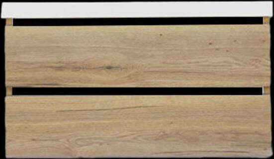 Sanilux Onderkast Trendline Met Greeplijst Mat Zwart 100x47x52 cm Naturel Oak