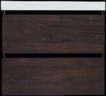 Sanilux Onderkast Trendline Met Greeplijst Mat Zwart 60x47x52 cm Brown Oak