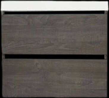 Sanilux Onderkast Trendline Met Greeplijst Mat Zwart 60x47x52 Cm Silver Oak