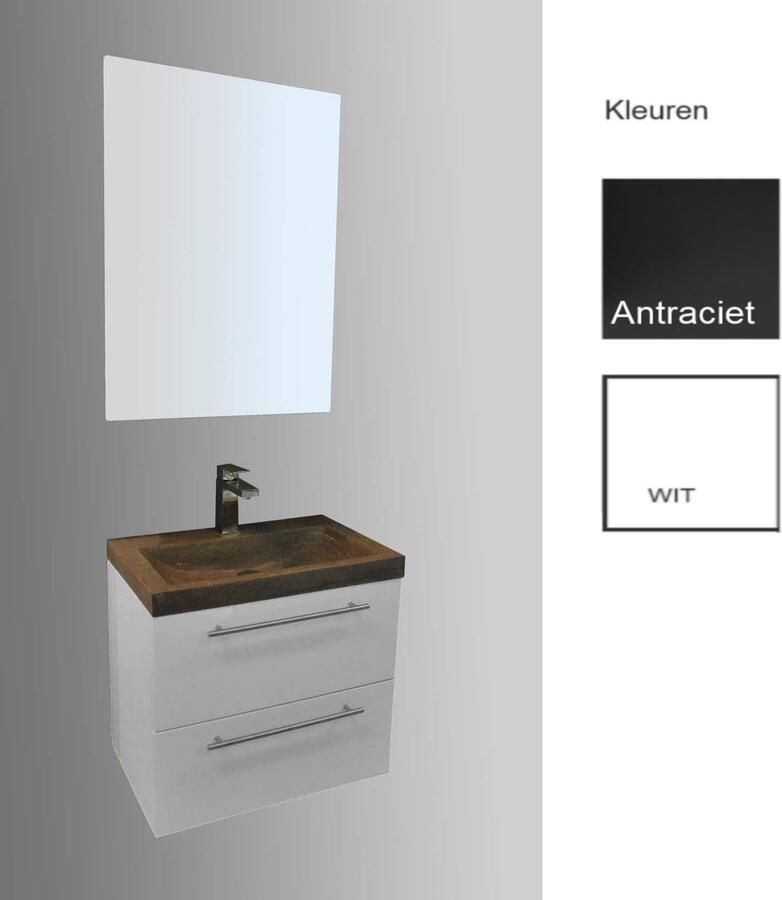 Sanilux Badkamermeubelset Compact Stone 60x38x50 cm Antraciet
