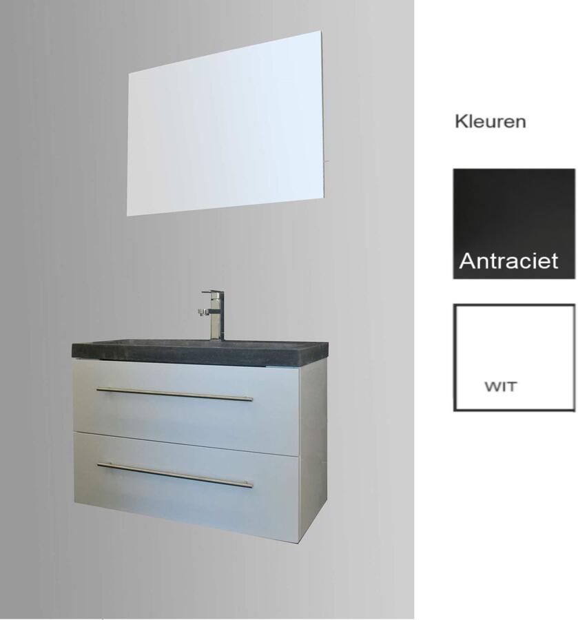 Sanilux Badkamermeubelset Compact Stone 80x38x50 cm Antraciet