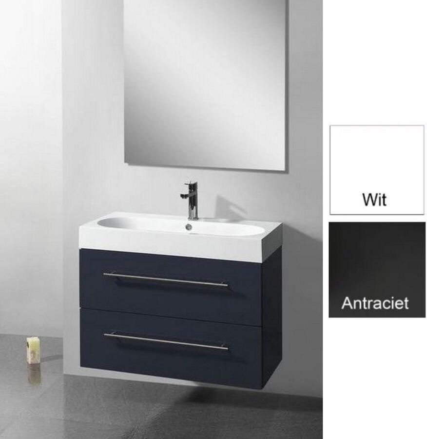 Sanilux Badkamermeubelset Compactline 80x38x50 cm Hoogglans Antraciet