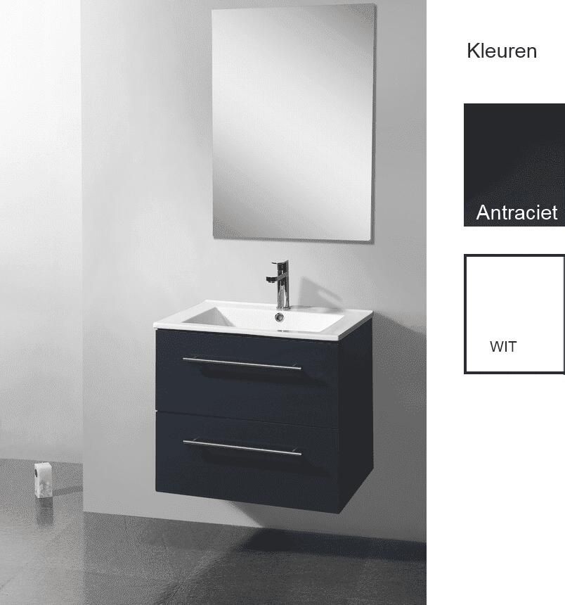 Sanilux Badkamermeubelset Keramic 60x46 5x50 cm Antraciet