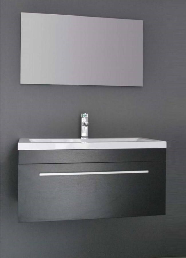 Sanilux Badkamermeubelset Miami 90 cm Zwart Wengé