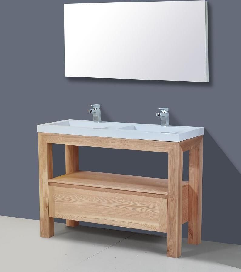 Sanilux Badkamermeubelset Robusta Senza 120x47x85 cm Massief Eikenhout