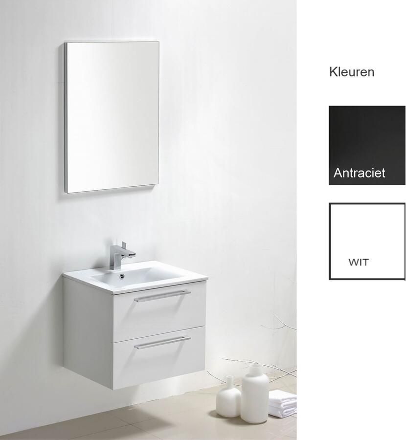 Sanilux Badkamermeubelset Roma 60x46x50 cm Hoogglans Antraciet