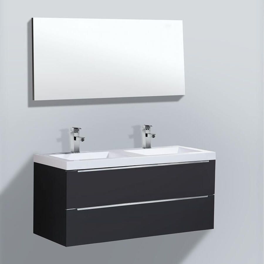 Sanilux Badkamermeubelset Senza 120x47x50 cm Hoogglans Antraciet
