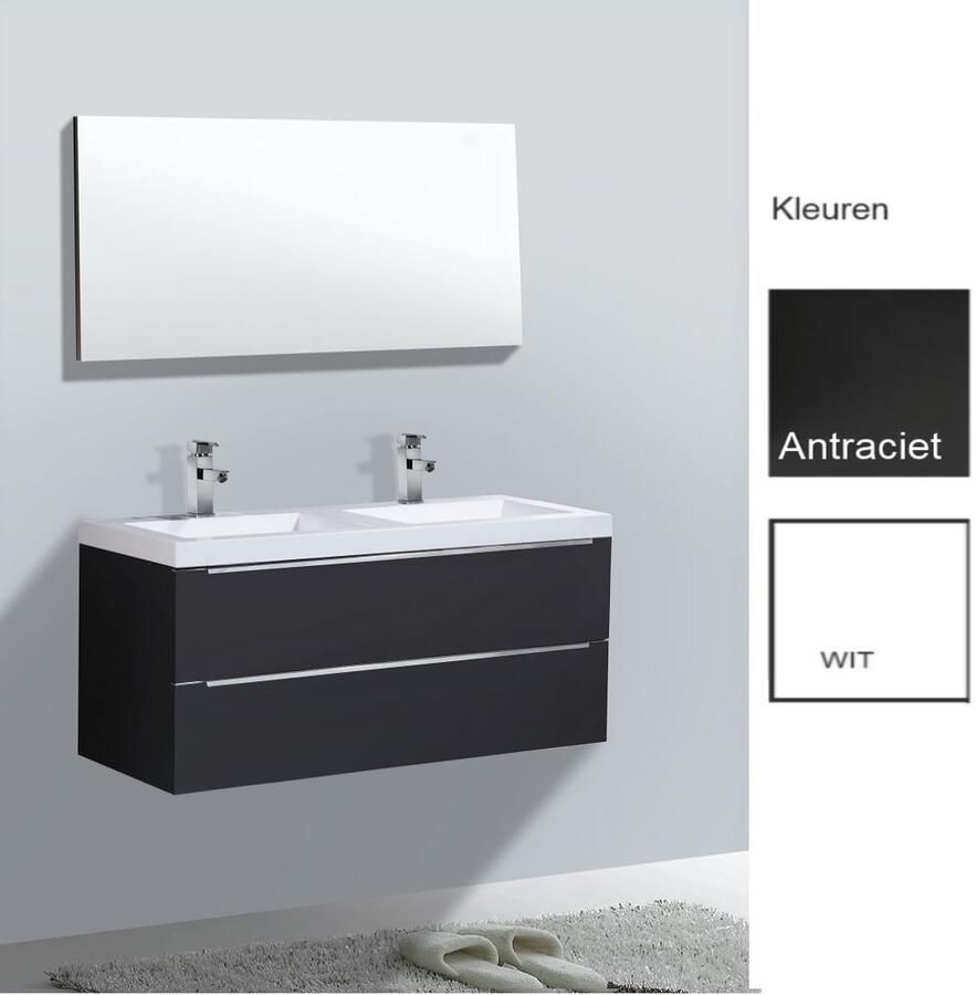 Sanilux Badkamermeubelset Senza 120x47x50 cm Hoogglans Wit