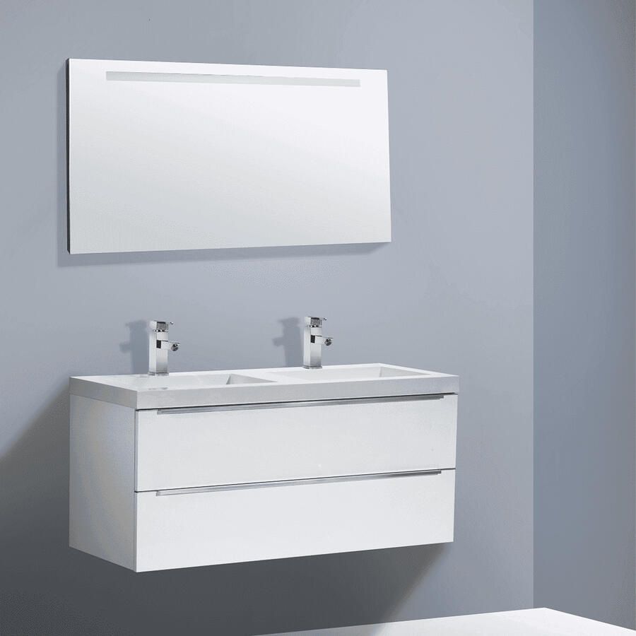 Sanilux Badkamermeubelset Senza 120x47x50 cm Hoogglans Wit