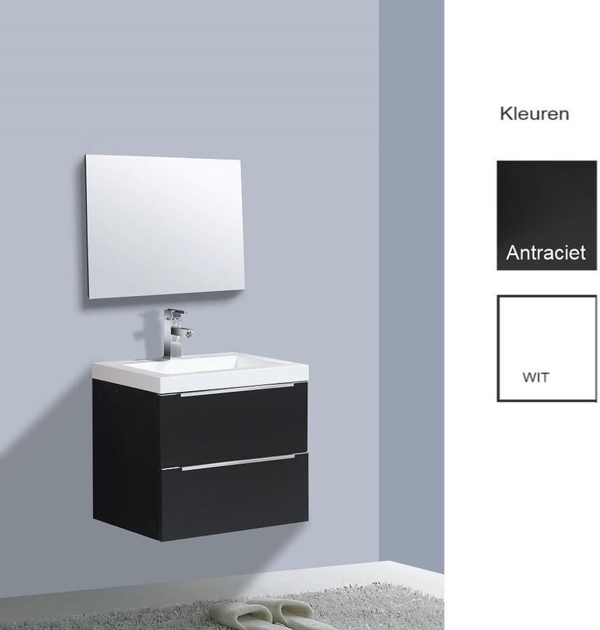 Sanilux Badkamermeubelset Senza 60x47x50 cm Hoogglans Wit