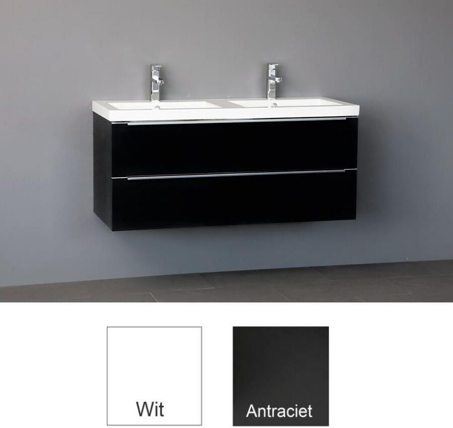 Sanilux Badkamermeubelset Senza Keramiek 120x47x50 cm Antraciet (0 of 2 kraangaten)