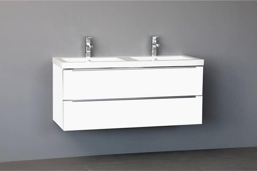 Sanilux Badkamermeubelset Senza Keramiek 120x47x50 cm Wit (0 of 2 kraangaten)