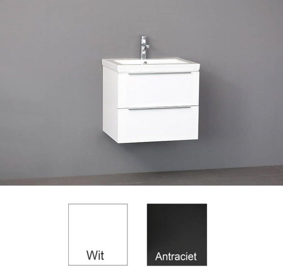 Sanilux Badkamermeubelset Senza Keramiek 60x47x50 cm Wit (1 kraangat)