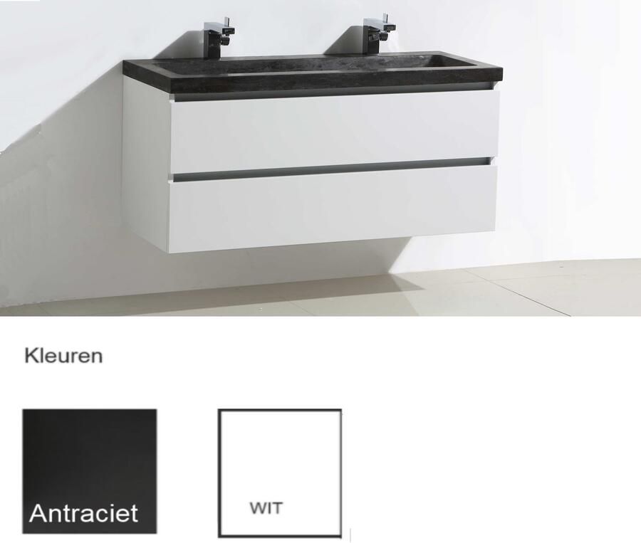 Sanilux Badkamermeubelset Trend Stone 120x47x50 cm Hoogglans Wit