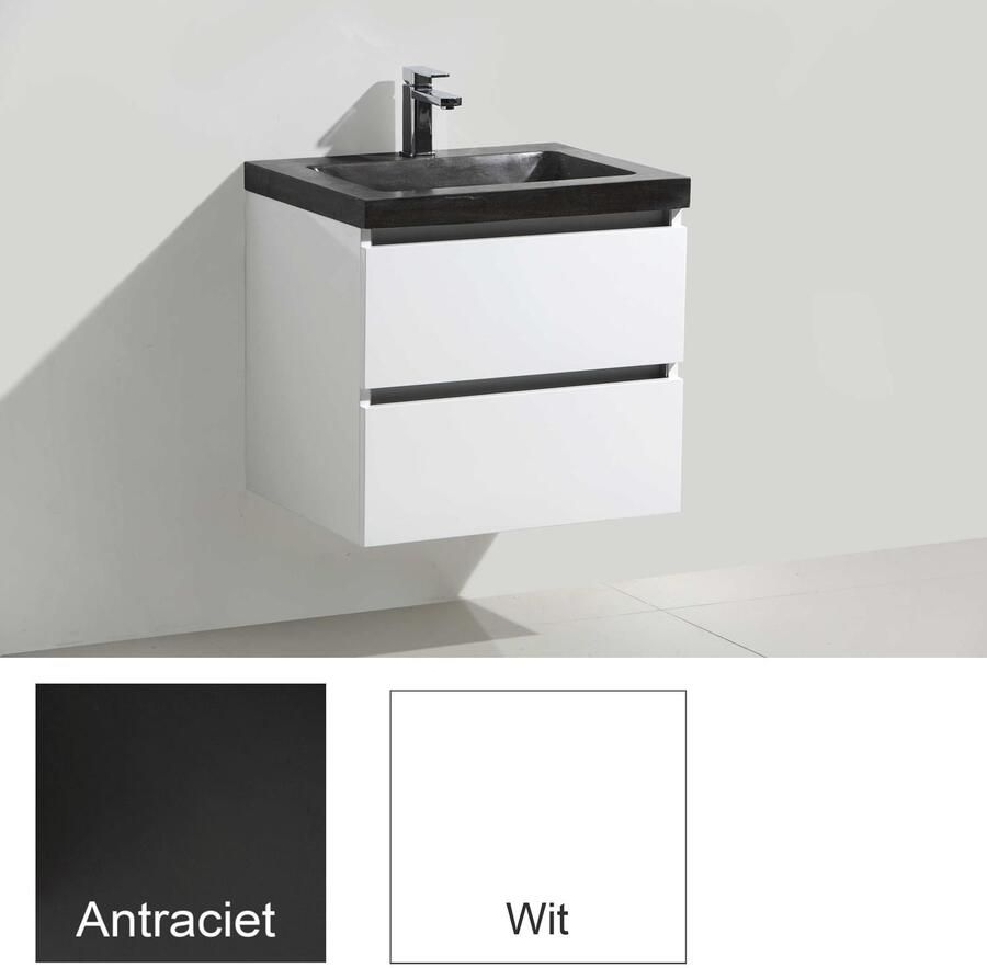Sanilux Badkamermeubelset Trend Stone 60x47x50 cm Hoogglans Wit