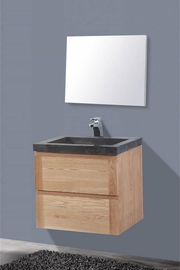 Sanilux Badkamermeubelset Wood Stone 60x47x50 cm Massief Eikenhout