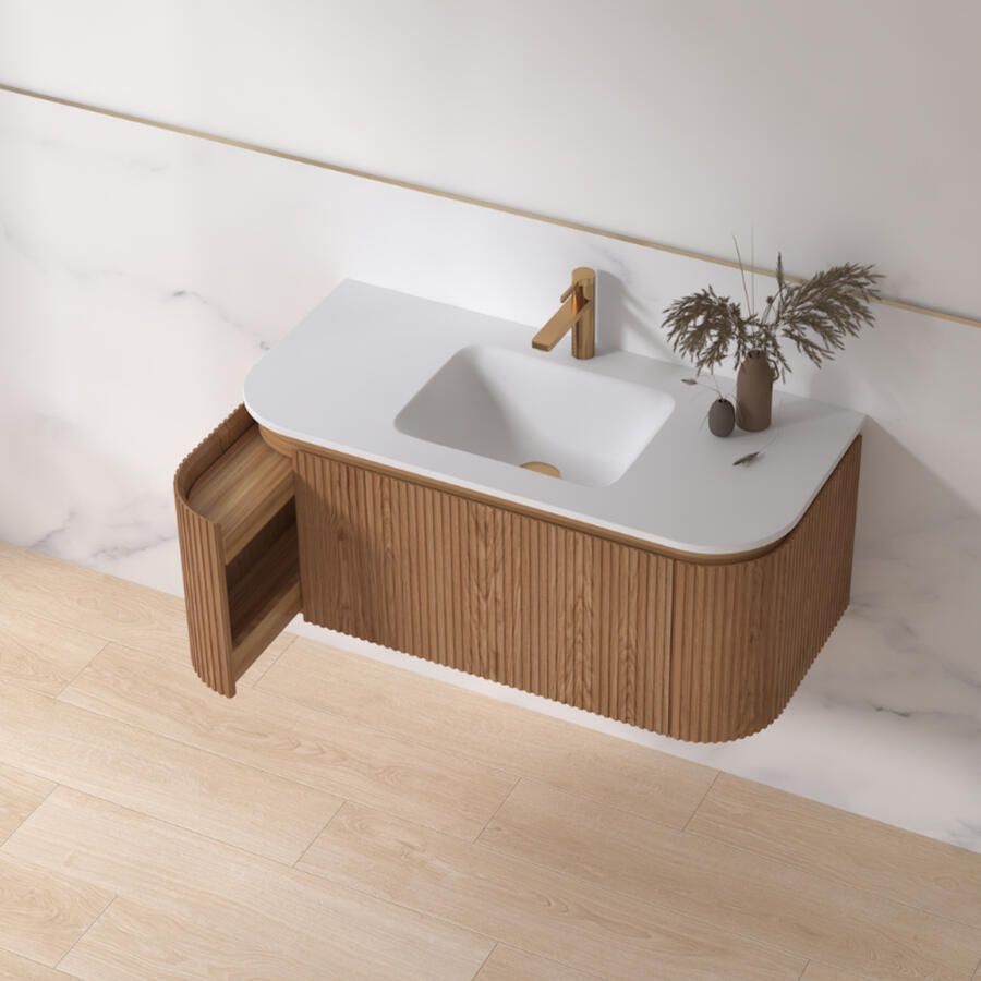 Sanilux Badmeubelset Eleganza 100 cm Keramiek 1 Kraangat Acacia